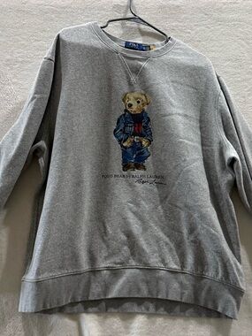 Polo by Ralph Lauren Gray Bear Graphic Crewneck Sweatshirt - Men